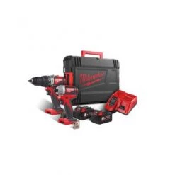 Pack outils sans fil Milwaukee M18 BLPP2A2-502X Perceuse à percussion / batterie à vis Li-Ion 18V (M18 BLPD2) - 4933464522