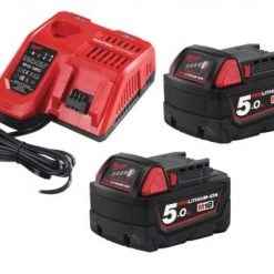Kit de démarrage sans fil Milwaukee M18 NRG-502 Set de démarrage 18V Li-Ion (2x batterie 5,0Ah accu) + chargeur - 4933459217