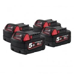 Batterie Milwaukee M18 B5 Batterie Li-Ion - 5Ah (4 pièces)