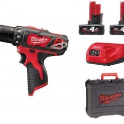 Perceuse visseuse sans fil Milwaukee M12 BDD-402C - Set perceuse visseuse Li-Ion 12V (2x batterie 4.0Ah) dans mallette - 38Nm - 4933441925