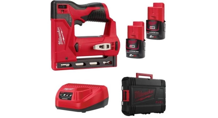 Cloueuse sans fil Milwaukee M12 BST-202X Set d'agrafeuse Li-ion 12V (2 x 2,0 Ah d'accu) en boîte HD - 6-14mm - 4933459635 3 Cloueuse sans fil Milwaukee M12 BST-202X Set d'agrafeuse Li-ion 12V (2 x 2,0 Ah d'accu) en boîte HD - 6-14mm - 4933459635