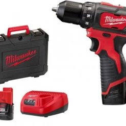 Perceuse visseuse sans fil Milwaukee M12 BDD-202C - Set perceuse visseuse Li-Ion 12V (2x batterie 2.0Ah) dans mallette - 30Nm - 4933441915