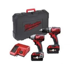 Pack outils sans fil Milwaukee M18 BPP2D-402C Powerpack (M18BDD+M18BID+(2) 4.0Ah 18V+(1) M1218 chargeur+mallette de transport) - 18V - 4933447126